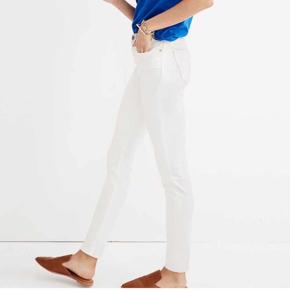 Madewell 9" High Rise Skinny White Jeans | 24 Tall